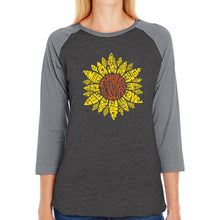 Load image into Gallery viewer, Sunflower  - Women&#39;s Raglan Word Art T-Shirt
