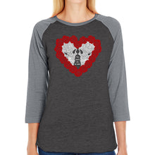 Load image into Gallery viewer, Women&#39;s Raglan Word Art T-shirt - Til Death Do Us Part