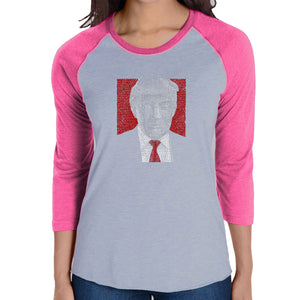 TRUMP Make America Great Again - Women's Raglan Baseball Word Art T-Shirt