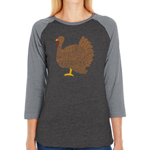 Load image into Gallery viewer, Thanksgiving - Women&#39;s Raglan Word Art T-Shirt