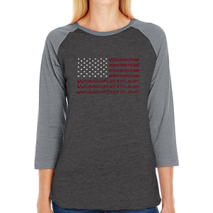 Women For Trump - Women's Raglan Baseball Word Art T-Shirt