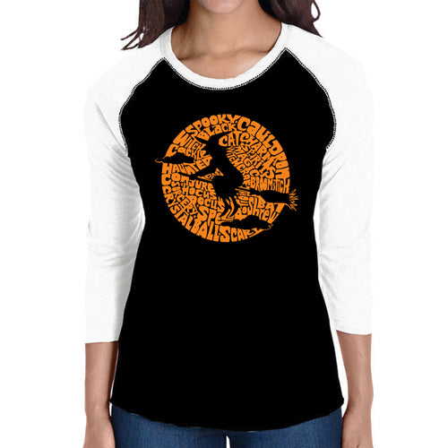 Spooky Witch  - Women's Raglan Word Art T-Shirt