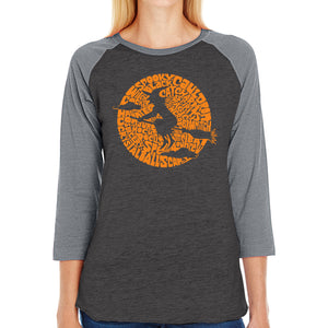 Spooky Witch  - Women's Raglan Word Art T-Shirt