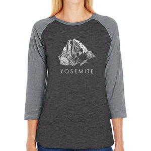 Yosemite - Women's Raglan Baseball Word Art T-Shirt