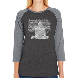Zen Buddha - Women's Raglan Baseball Word Art T-Shirt
