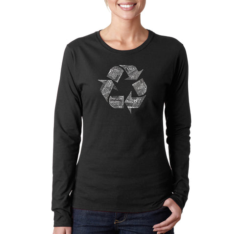 86 RECYCLABLE PRODUCTS - Women's Word Art Long Sleeve T-Shirt