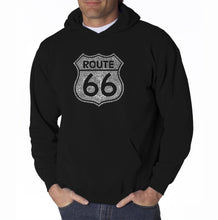 Load image into Gallery viewer, CITIES ALONG THE LEGENDARY ROUTE 66 - Men&#39;s Word Art Hooded Sweatshirt