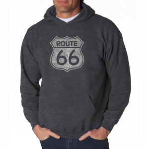 CITIES ALONG THE LEGENDARY ROUTE 66 - Men's Word Art Hooded Sweatshirt