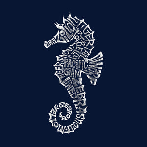 Types of Seahorse - Girl's Word Art T-Shirt