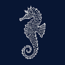 Load image into Gallery viewer, LA Pop Art Women&#39;s Dolman Word Art Shirt - Types of Seahorse