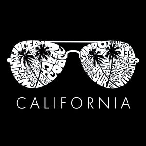 LA Pop Art Women's Dolman Cut Word Art Shirt - California Shades