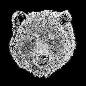LA Pop Art Boy's Word Art Hooded Sweatshirt - Bear Face