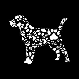 Dog Paw Prints  - Women's Word Art T-Shirt