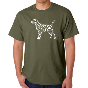 Dog Paw Prints  - Men's Word Art T-Shirt