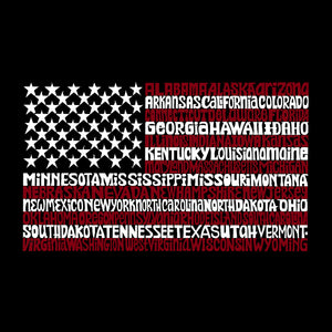 50 States USA Flag  - Men's Word Art Long Sleeve T-Shirt