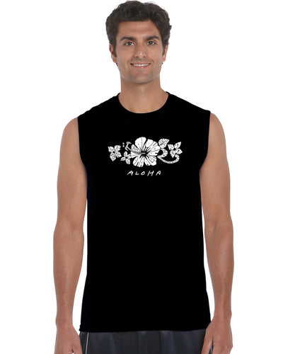 ALOHA - Men's Word Art Sleeveless T-Shirt