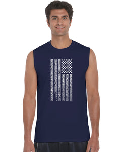 National Anthem Flag - Men's Word Art Sleeveless T-Shirt