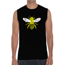 Load image into Gallery viewer, Bee Kind  - Men&#39;s Word Art Sleeveless T-Shirt