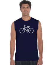 Load image into Gallery viewer, SAVE A PLANET, RIDE A BIKE - Men&#39;s Word Art Sleeveless T-Shirt