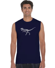 Load image into Gallery viewer, Dinosaur TRex Skeleton - Men&#39;s Word Art Sleeveless T-Shirt