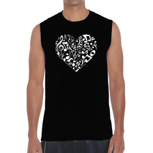 Load image into Gallery viewer, Heart Notes  - Men&#39;s Word Art Sleeveless T-Shirt