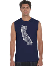 Load image into Gallery viewer, California State - Men&#39;s Word Art Sleeveless T-Shirt