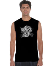 Load image into Gallery viewer, Cat Face - Men&#39;s Word Art Sleeveless T-Shirt