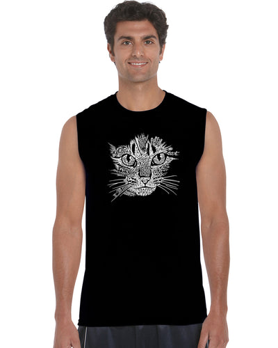 Cat Face - Men's Word Art Sleeveless T-Shirt