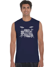 Load image into Gallery viewer, Drums - Men&#39;s Word Art Sleeveless T-Shirt