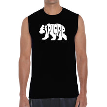 Load image into Gallery viewer, Explore - Men&#39;s Word Art Sleeveless T-Shirt