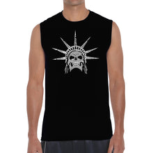 Load image into Gallery viewer, Freedom Skull  - Men&#39;s Word Art Sleeveless T-Shirt