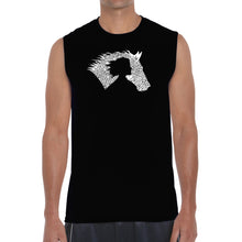 Load image into Gallery viewer, Girl Horse - Men&#39;s Word Art Sleeveless T-Shirt