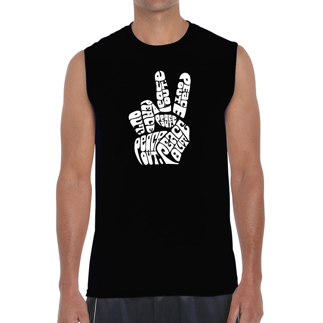 Peace Out  - Men's Word Art Sleeveless T-Shirt