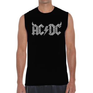 ACDC Classic Horns Logo  - Men's Word Art Sleeveless T-Shirt