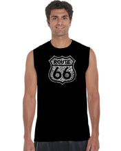 Load image into Gallery viewer, Get Your Kicks on Route 66 - Men&#39;s Word Art Sleeveless T-Shirt