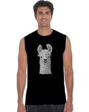 Load image into Gallery viewer, Llama - Men&#39;s Word Art Sleeveless T-Shirt