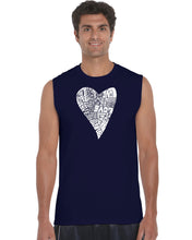 Load image into Gallery viewer, Lots of Love - Men&#39;s Word Art Sleeveless T-Shirt