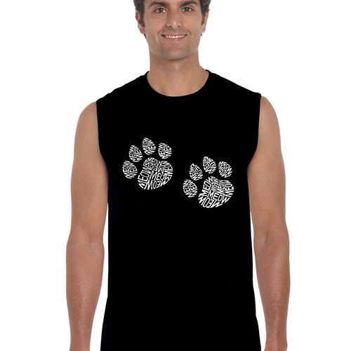 Meow Cat Prints -  Men's Word Art Sleeveless T-Shirt