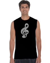 Load image into Gallery viewer, Music Note -  Men&#39;s Word Art Sleeveless T-Shirt