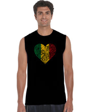 Load image into Gallery viewer, One Love Heart -  Men&#39;s Word Art Sleeveless T-Shirt