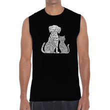 Load image into Gallery viewer, Dogs and Cats  - Men&#39;s Word Art Sleeveless T-Shirt