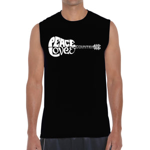 Peace Love Country  - Men's Word Art Sleeveless T-Shirt