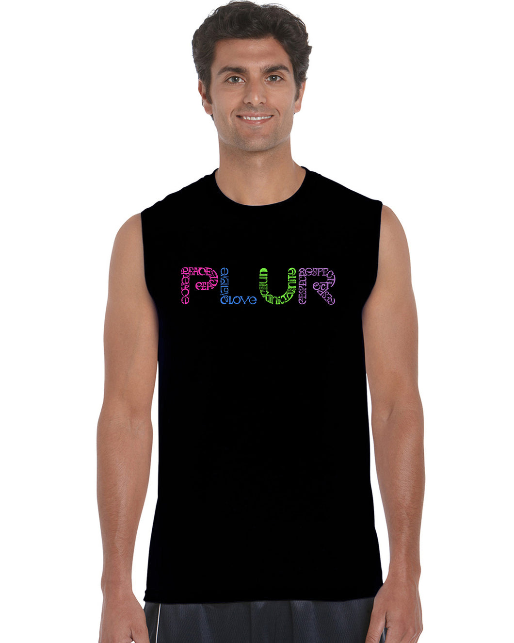 PLUR -  Men's Word Art Sleeveless T-Shirt