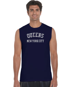POPULAR NEIGHBORHOODS IN QUEENS, NY - Men's Word Art Sleeveless T-Shirt