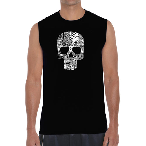 Rock n Roll Skull - Men's Word Art Sleeveless T-Shirt