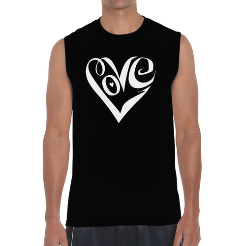 Script Love Heart  - Men's Word Art Sleeveless T-Shirt