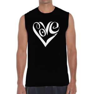 Script Love Heart  - Men's Word Art Sleeveless T-Shirt