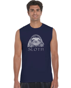 Sloth - Men's Word Art Sleeveless T-Shirt