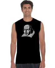 Load image into Gallery viewer, THE TITLES OF ALL OF WILLIAM SHAKESPEARE&#39;S COMEDIES &amp; TRAGEDIES - Men&#39;s Word Art Sleeveless T-Shirt