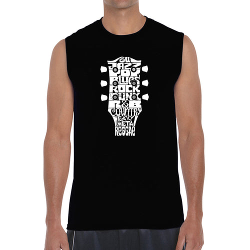 Guitar Head Music Genres  - Men's Word Art Sleeveless T-Shirt